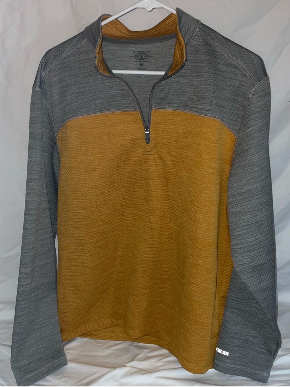 G.H. Bass & Co. Mustard and Gray Zip-Up Pullover